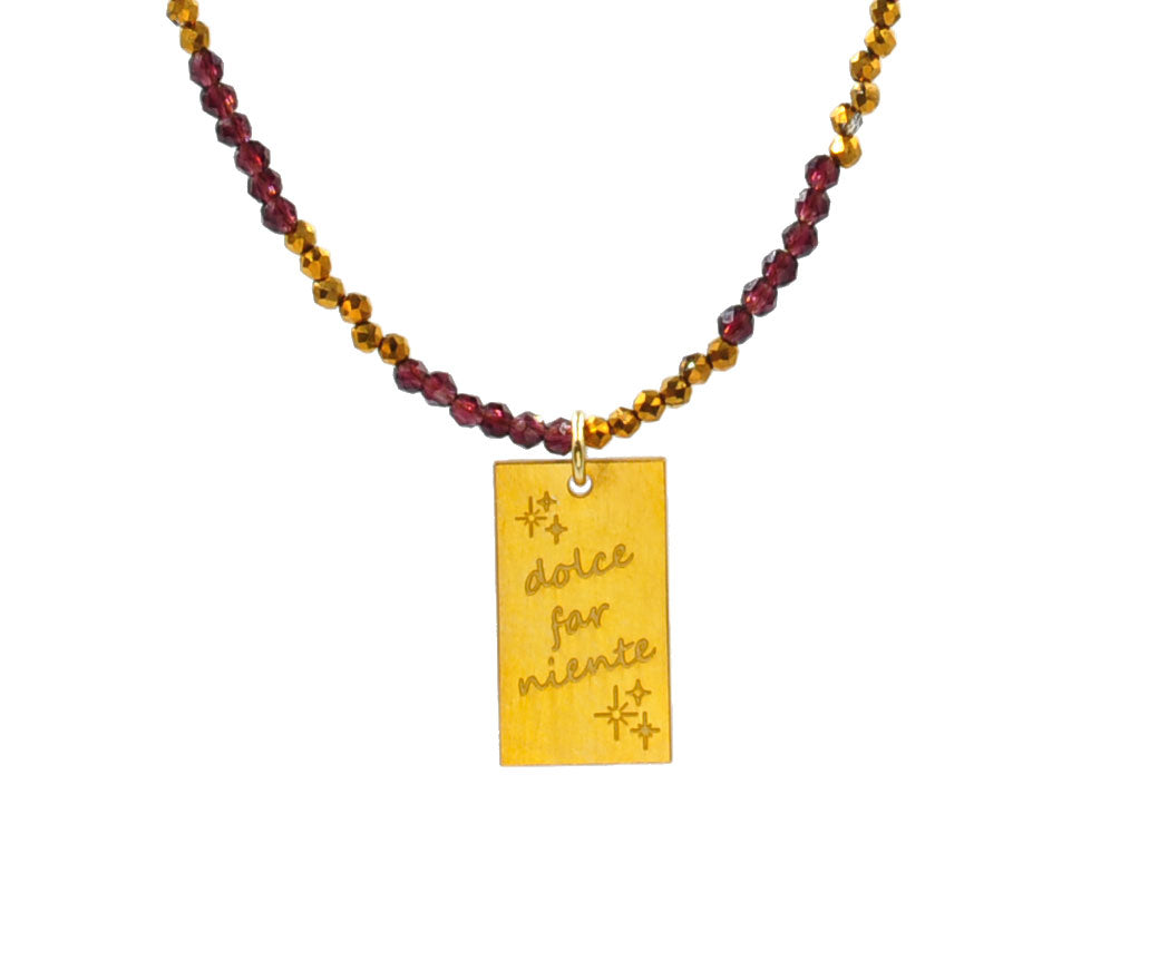 'Dolce Far Niente' Bronze and Gold Necklace