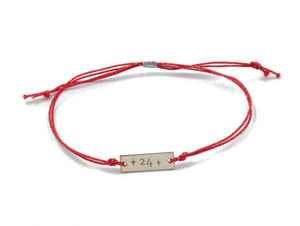 Silver '2024' Stars Red Bracelet