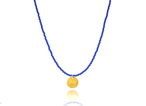 Navy Blue Miyuki 'Paw Lover' Necklace