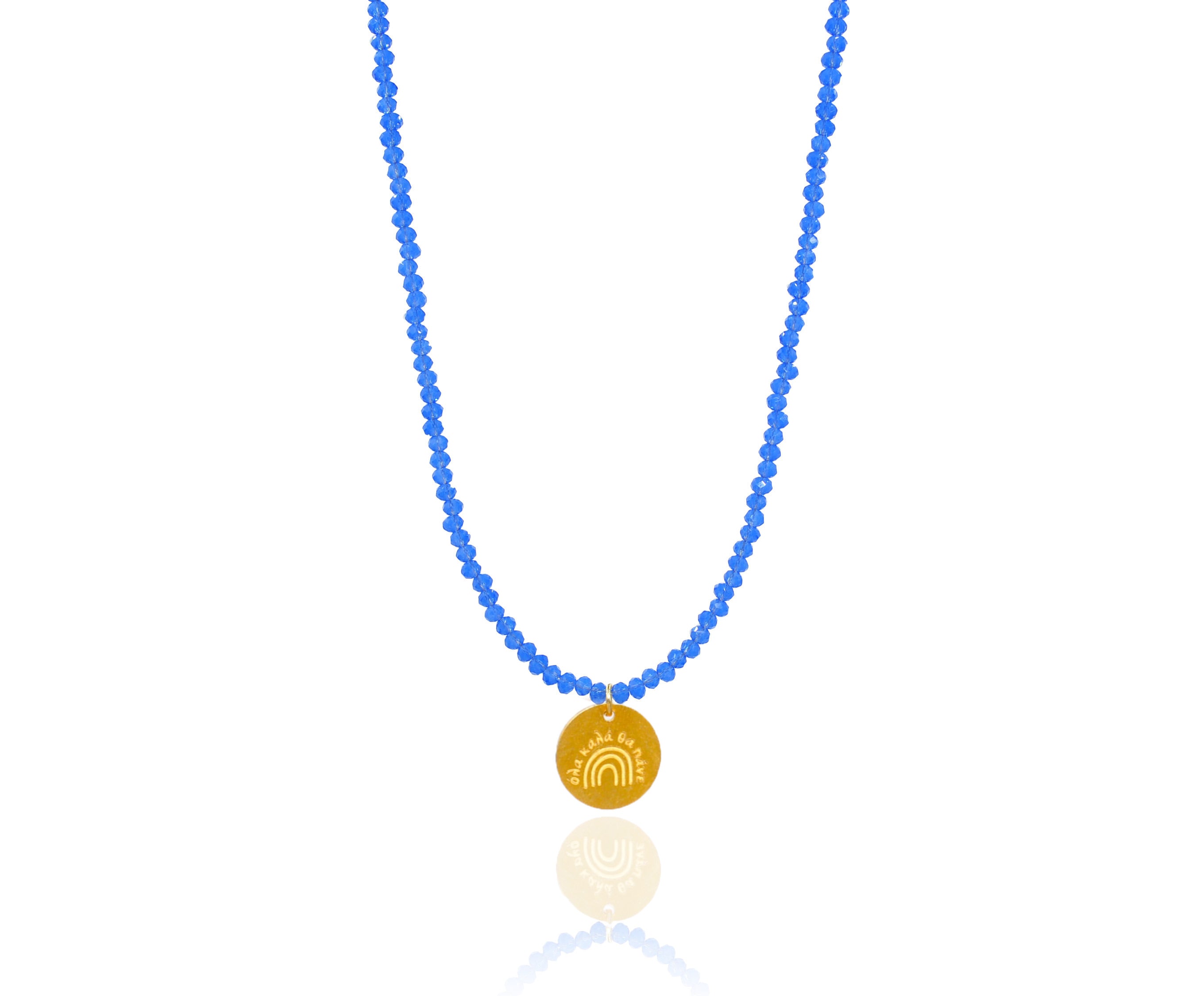 Blue crystal 'Rainbow' Necklace