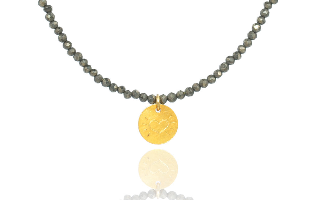 Grey Terahertz 'Little Heart' Necklace