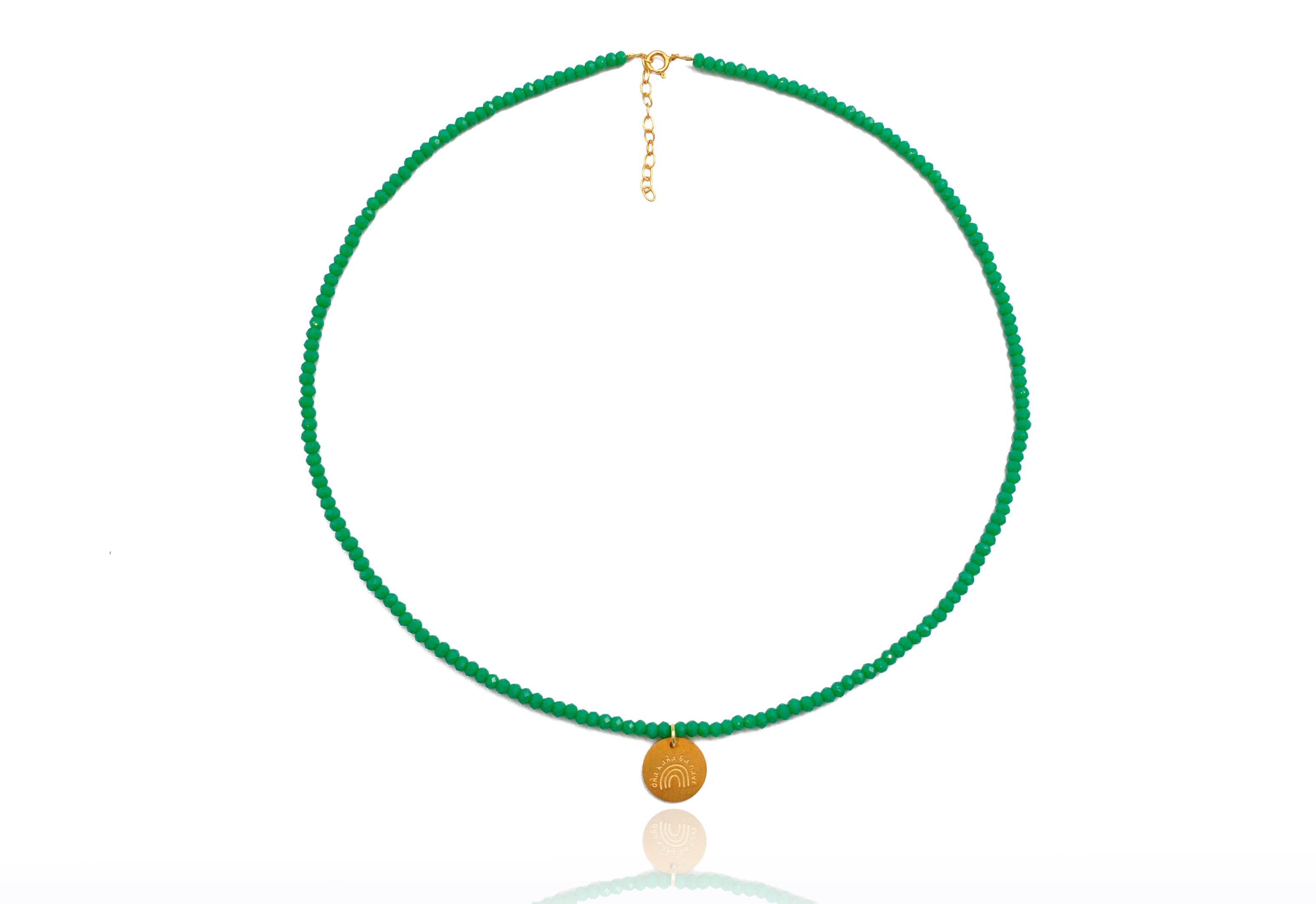 Green Crystal 'Rainbow' Necklace