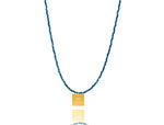 Load image into Gallery viewer, &#39;It&#39;s all wrong! Όλα λάθος!&#39; Shiny Blue Cateye Necklace
