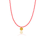 Load image into Gallery viewer, Coral Red &#39;Lycky Eye&#39; Necklace

