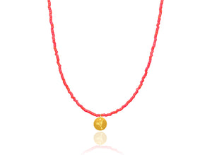 Coral Red Miyuki 'Cocktail' Necklace