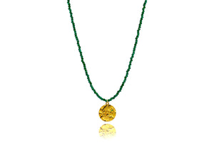 Four-leaf Clover Green Crystal 'Live' Necklace