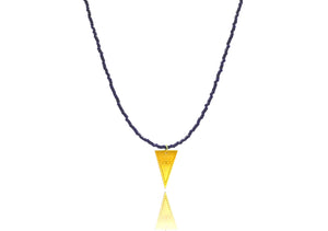 Navy Blue Miyuki 'Triangle Eye' Necklace