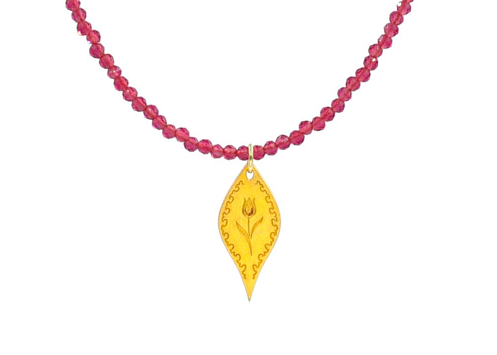 Fuchsia Crystal 'Tulip' Necklace