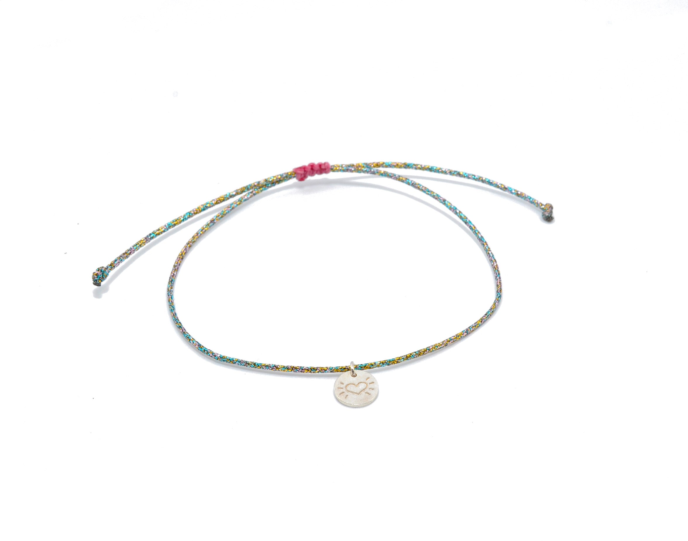 Rainbow cord 'Little Heart' Bracelet