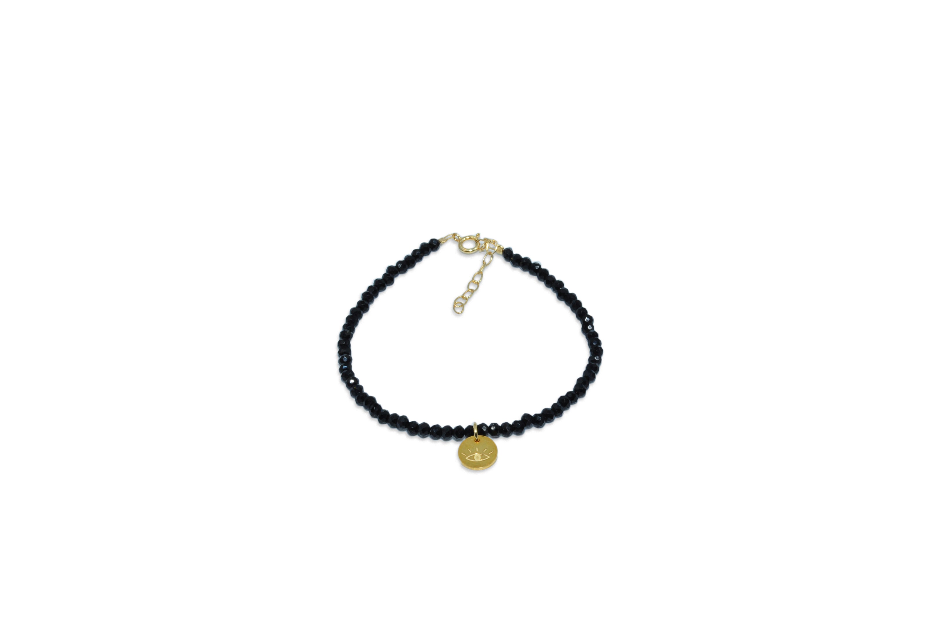 Black crystal 'Lucky eye' bracelet