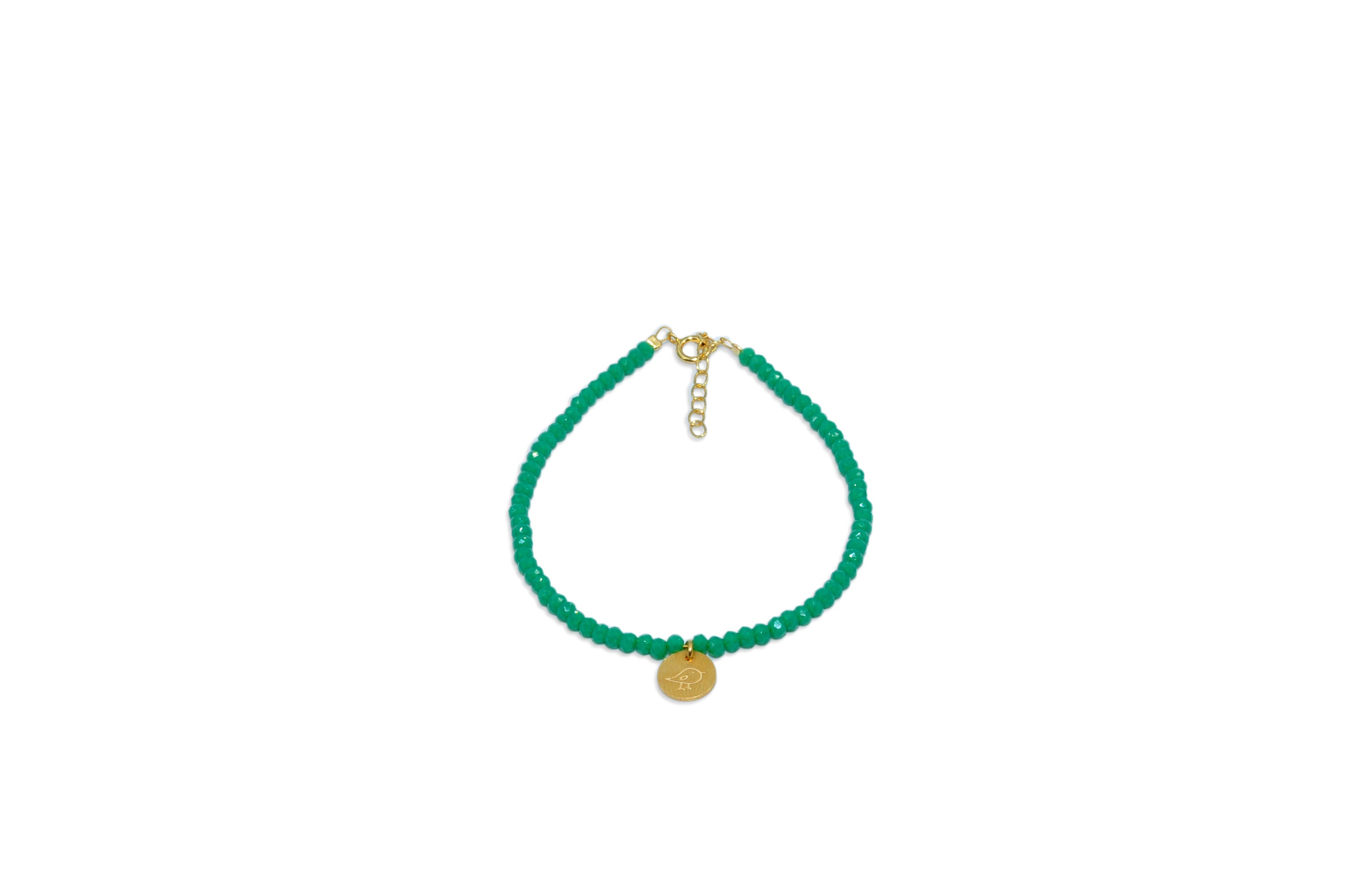 Green crystal 'Little bird' bracelet