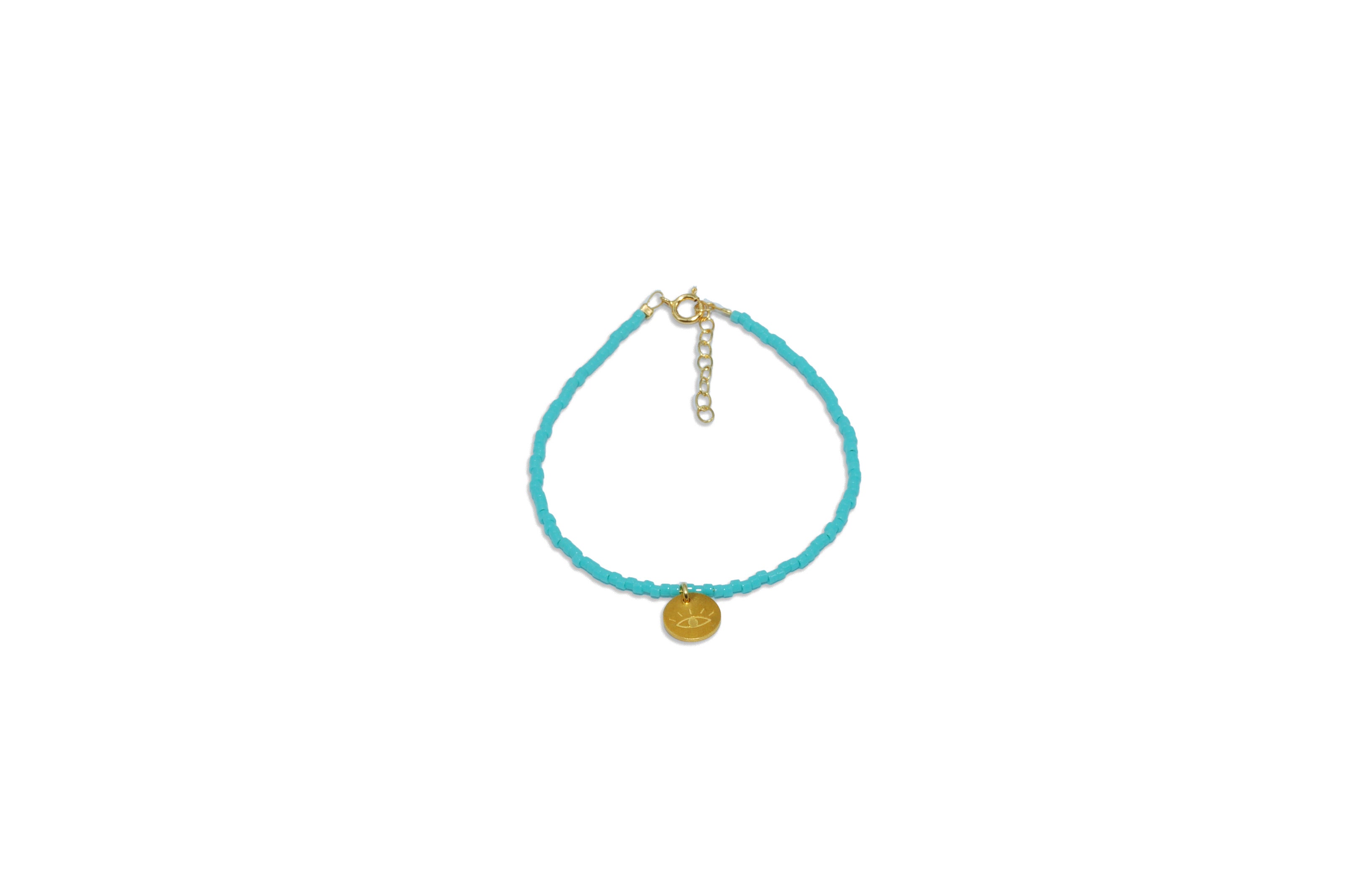 Turquoise miyuki 'Lucky eye' bracelet