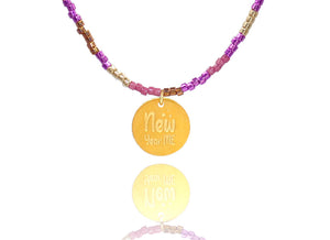 'New Year Me’ Lucky Charm 2024 Pink Palette Necklace