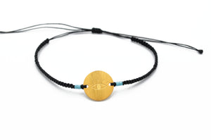 Black gold 'Lucky eye' macrame bracelet