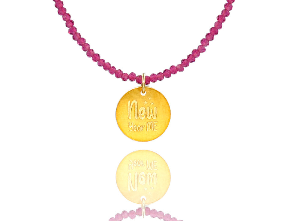 'New Year Me’ Lucky Charm 2024 Ruby Agate Necklace