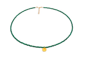 Dark Green Agate 'Lucky Eye' Necklace
