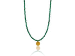 Load image into Gallery viewer, Dark Green Agate &#39;Lucky Eye&#39; Necklace
