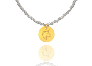 Shiny Light Grey ‘Unicorn’ Charm Necklace