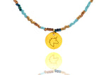 Load image into Gallery viewer, Multi Blue ‘Unicorn’ Charm Necklace
