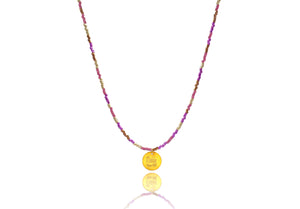 'New Year Me’ Lucky Charm 2024 Purple Metallics Necklace