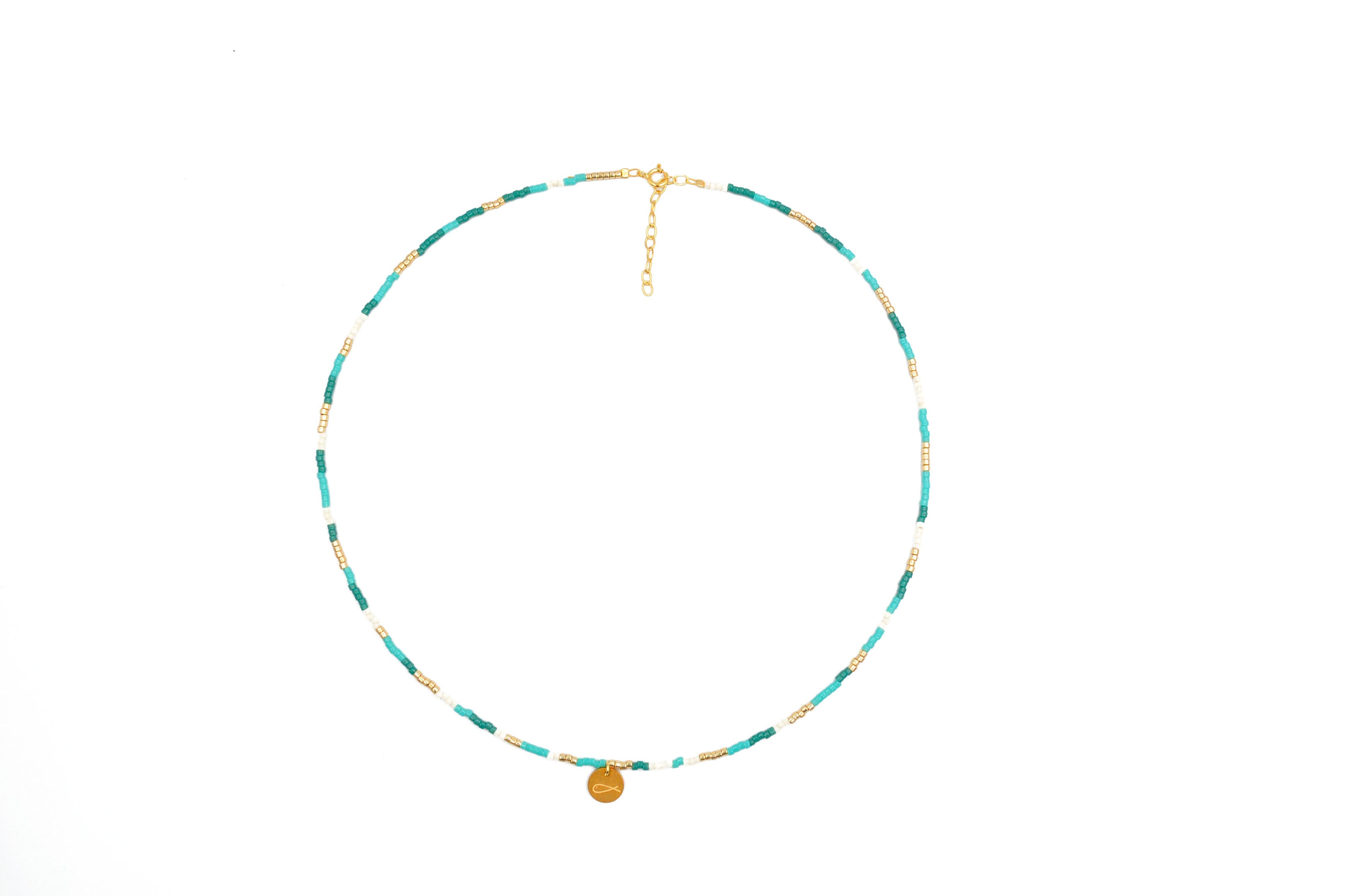 Multi Light Blue Miyuki 'Little Fish' Necklace