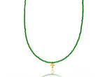 Load image into Gallery viewer, Apple Green Miyuki &#39;Little Cross&#39; Necklace Kids
