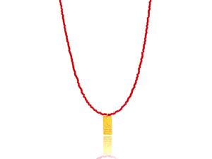Red Fire Miyuki 'When life gives you lemons…' Necklace