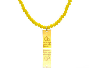 Yellow Crystals 'When life gives you lemons…' Necklace