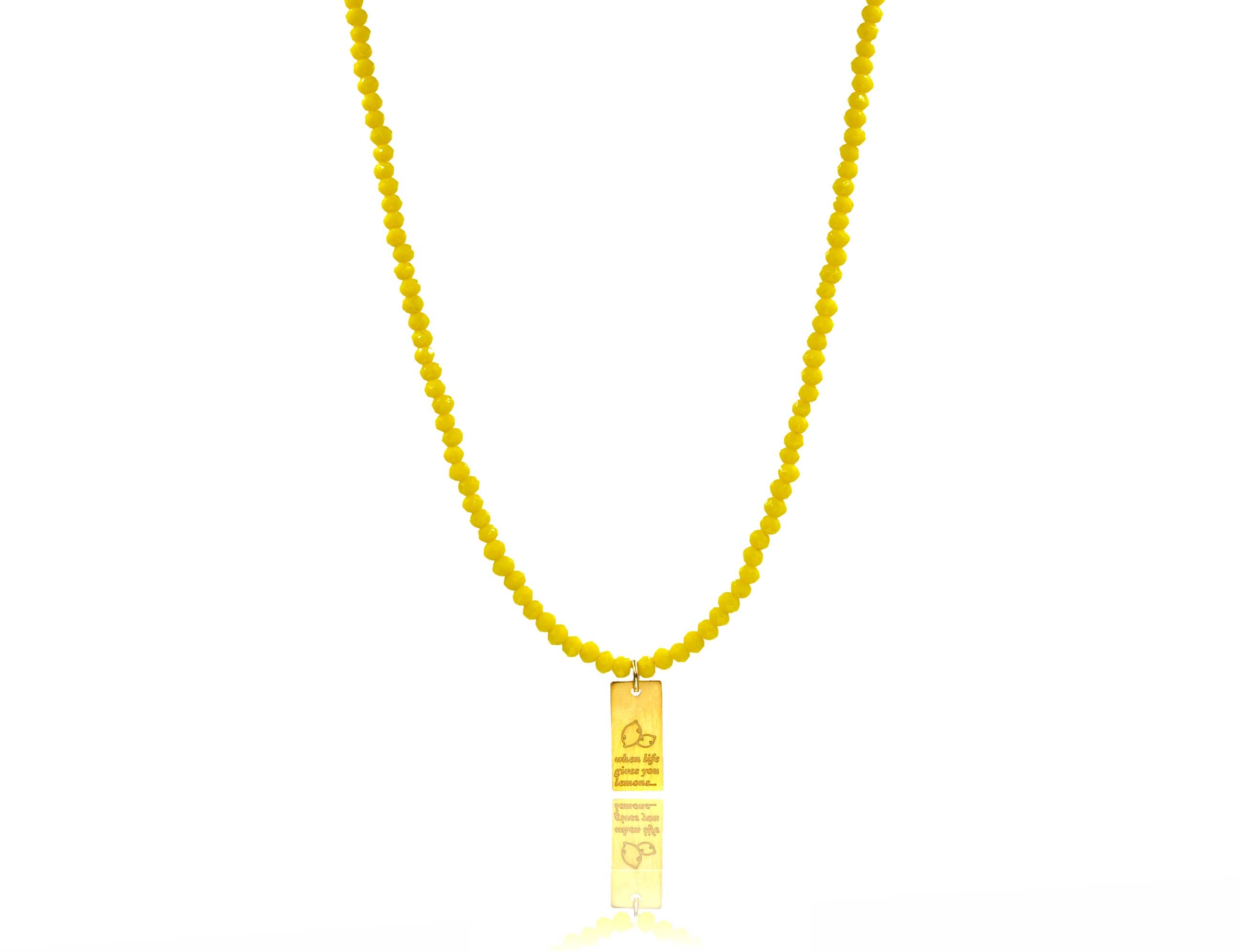 Yellow Crystals 'When life gives you lemons…' Necklace