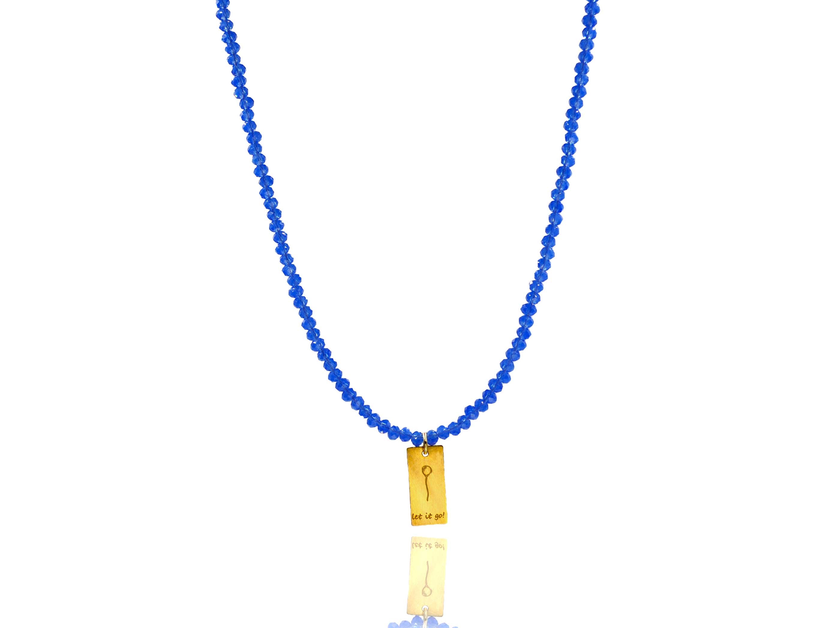 Blue Crystals ‘Balloon – Let it go' Necklace