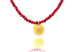 Load image into Gallery viewer, Red Crystal ‘Japanese Flower’ Necklace

