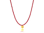 Load image into Gallery viewer, Red Crystal ‘Japanese Flower’ Necklace

