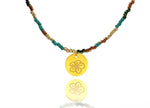 Load image into Gallery viewer, Teal Multi Miyuki ‘Japanese Flower’ Necklace
