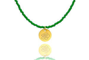 Vivid Green Miyuki ‘Japanese Flower’ Necklace