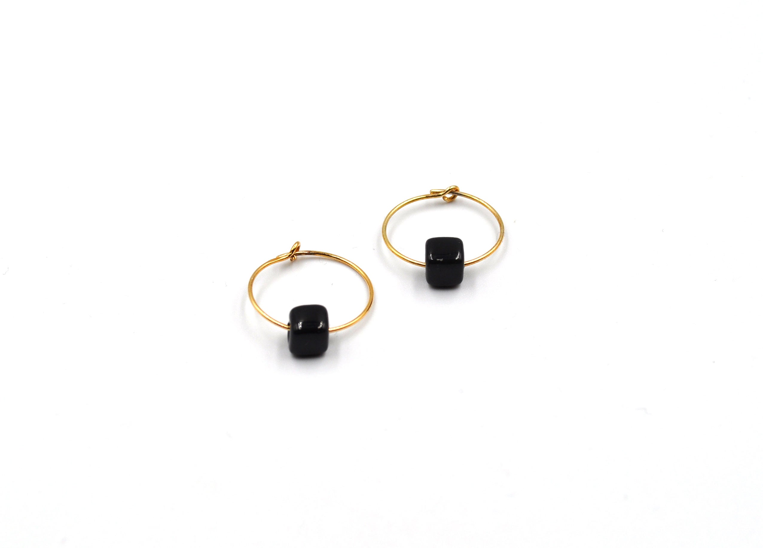 Black Ceramic Goldplated Earrings