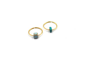 Goldplated silver earrings with blue ceramics