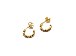 Goldplated Silver earrings small balls hoops