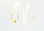 Load image into Gallery viewer, Goldplated silver earrings with yellow ceramics
