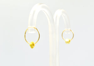Goldplated silver earrings with yellow ceramics