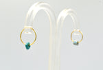 Load image into Gallery viewer, Goldplated silver earrings with blue ceramics

