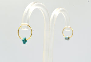 Goldplated silver earrings with blue ceramics