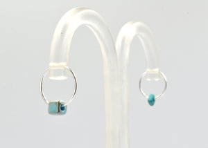 Silver Earrings with blue ceramics