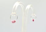 Load image into Gallery viewer, Silver earrings with pink ceramics
